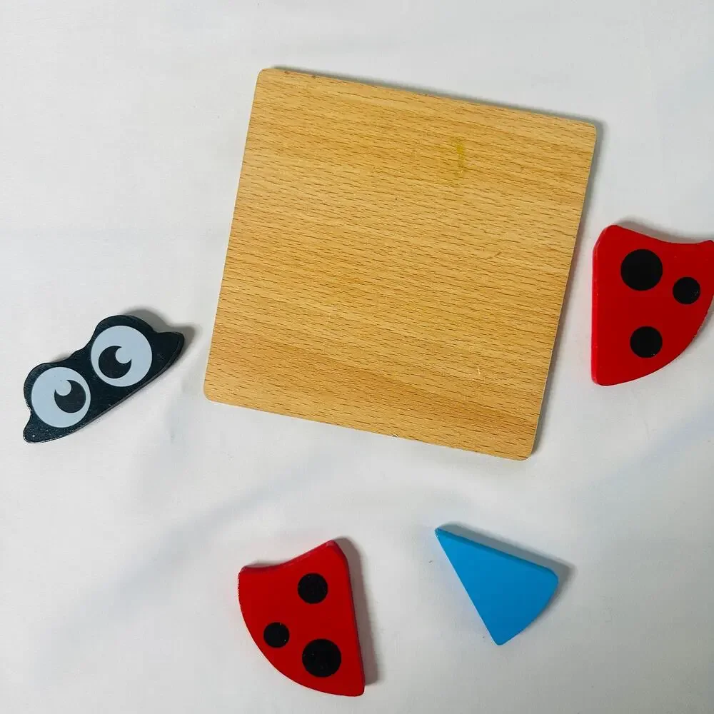 Vintage Small Ladybug Chunky Wooden Puzzle